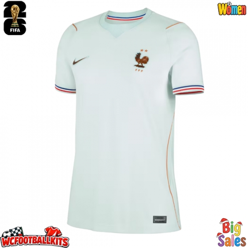 France Replica Away Stadium Shirt for Women World Cup 2026 Short Sleeve